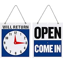 お店用　開店と戻る時間の看板　アメリカ製 61In0FZHd+L._AC_UL210_SR210,